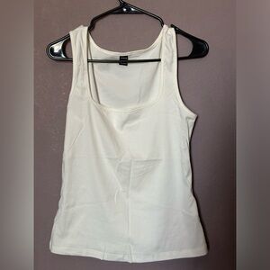Pearl white Square tank top
